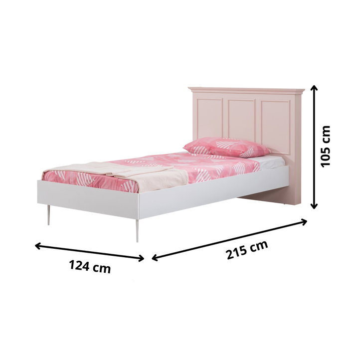 Hanah Home Cama Individual Rosa y Blanco